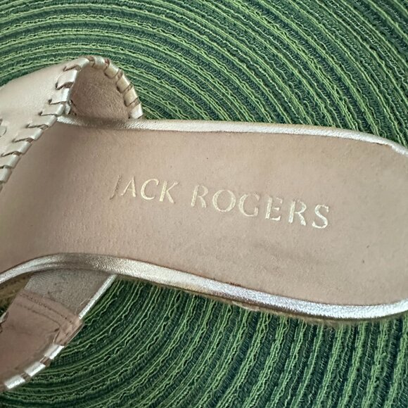 Nearly New Gold Jack Roger Sandals - 2"" height, 9.5M Size - Picture 2 of 3